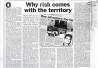 Icon 'Why risk comes with the territory' Sunday Times (UK) 6 August 1989