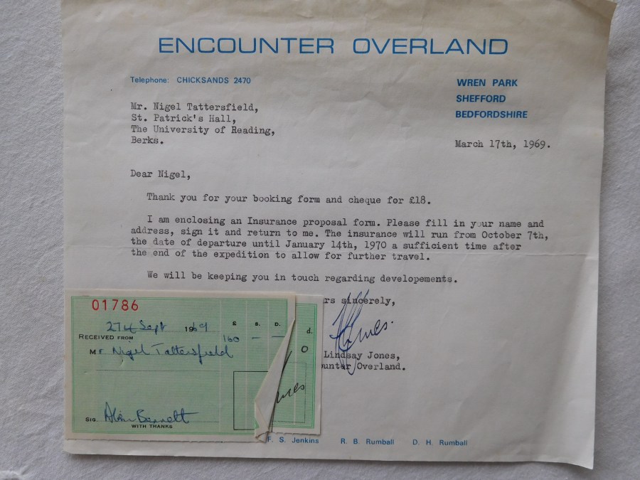 Receipt - London to Calcutta - 1969 (Nigel Tattersfield (EM))